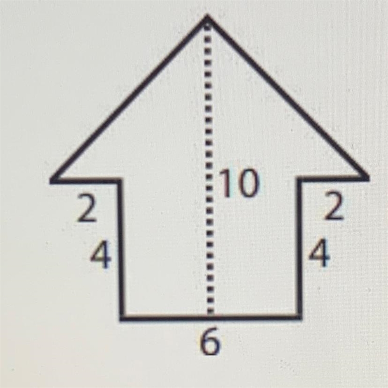 Find the area of the composite figure below. Round your answer to the tenths.-example-1