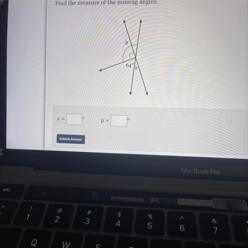 Find the measure of the missing angles.-example-1