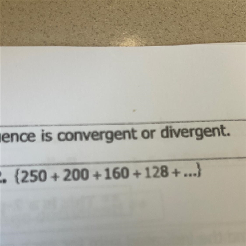 Is this convergent or divergent and find the sum if possible-example-1