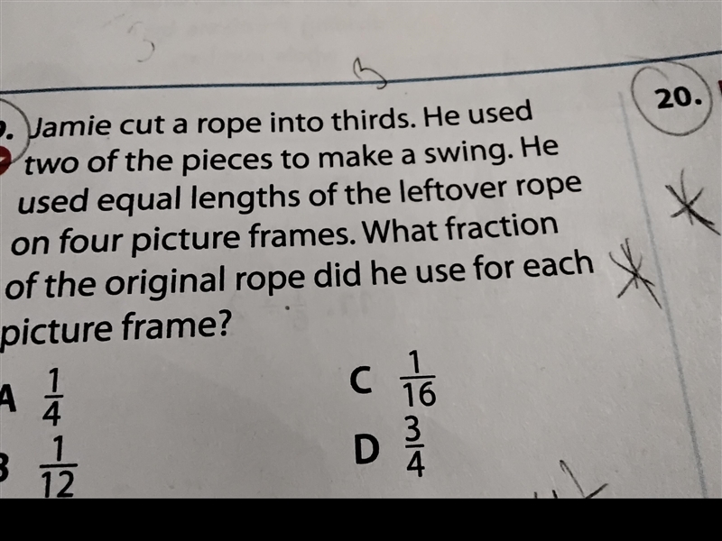 Jamie cut a rope into thirds.He used two of the pieces to make a swing-example-1