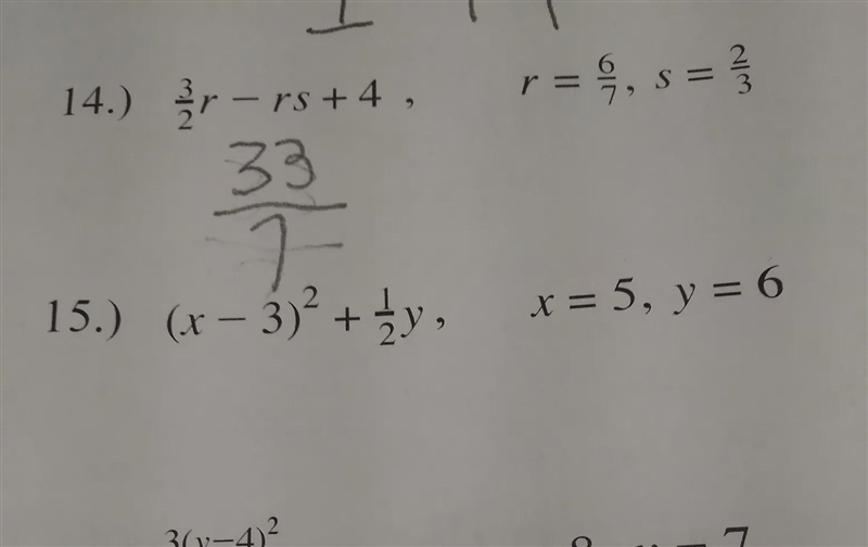 Directions:For questions 12-16 simplify using the given replacement valued. There-example-1