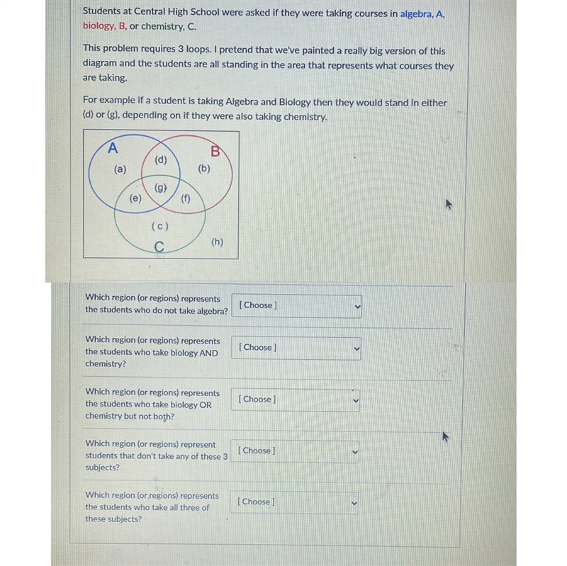 Students at Central High School were asked if they were taking courses in algebra-example-1