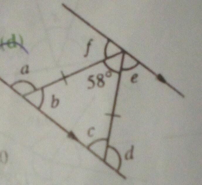 Calculate the sizes of angles marked with letters in the following diagrams, giving-example-1