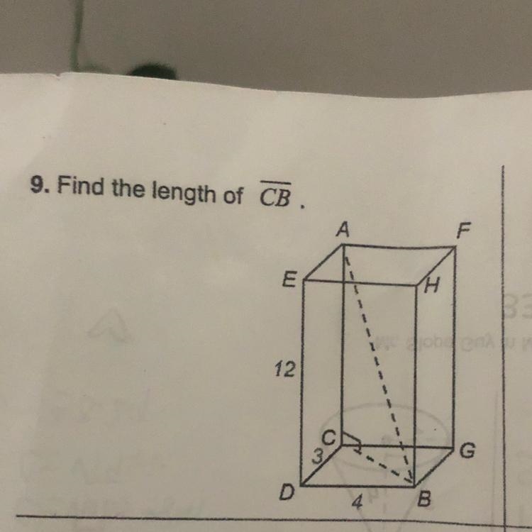 12. In the diagram below… What is the length of CB? 1) 3.2 2) 4.8 3) 16.2 4) 19.2-example-1