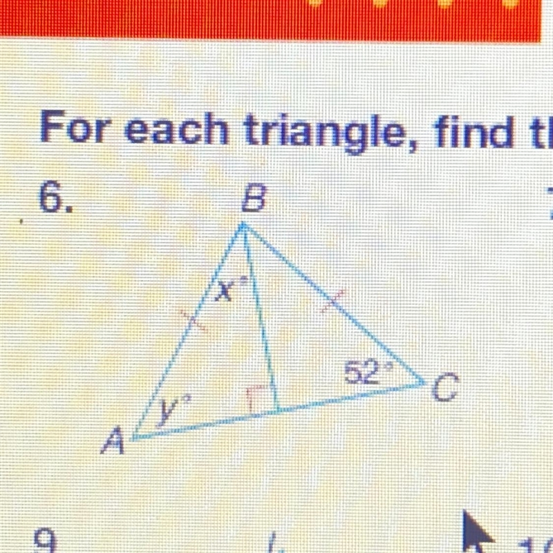 For each triangle, find the values of the variables, please help.-example-1