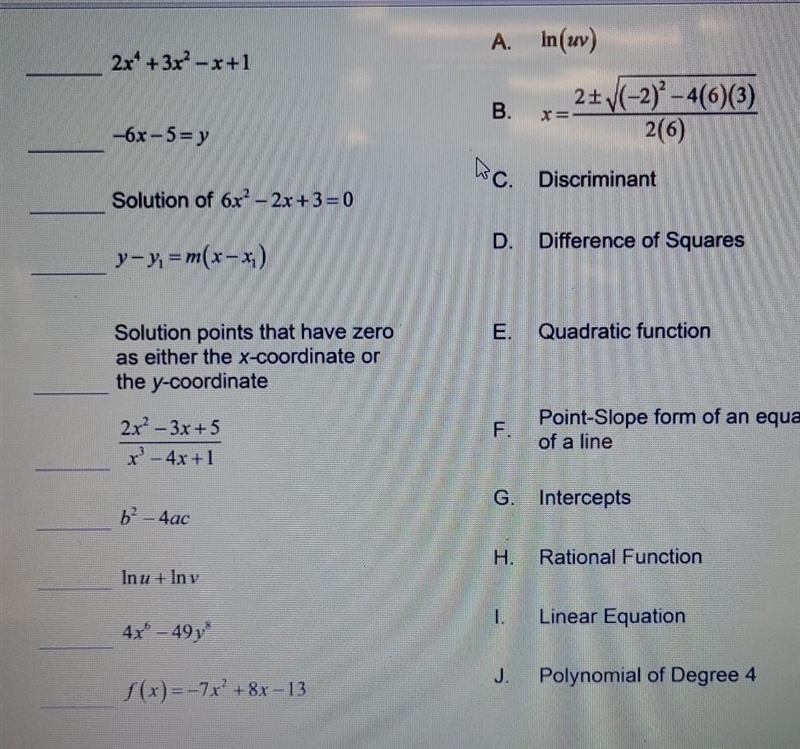 Match each term or quantity in the column on the left with jts corresponding definition-example-1