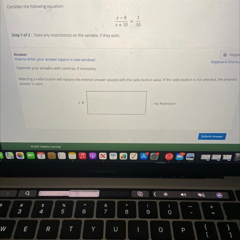 Consider the following functions. State any restrictions on the variable, if they-example-1