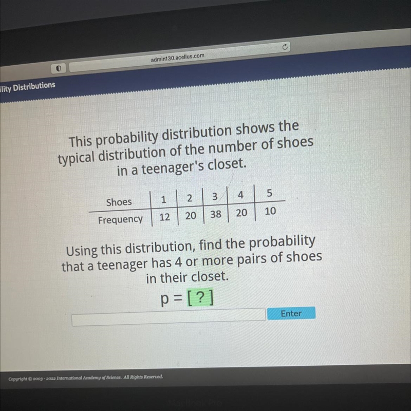 This probability distribution shows thetypical distribution of the number of shoes-example-1