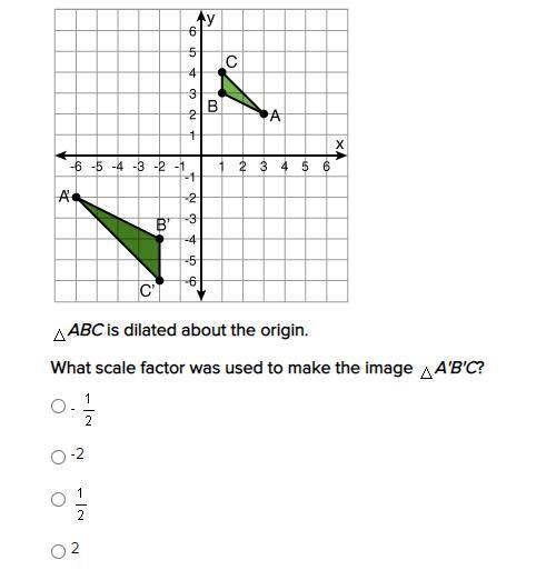 What scale factor was used to make the image A'B'C?-example-1