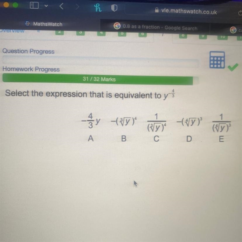 What is equivalent to y^-4/3-example-1