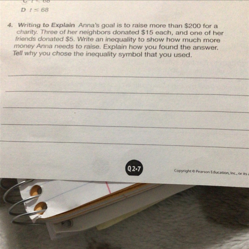 Anna's goal is to raise more than $200 for a charity. Three of her neighbors donated-example-1