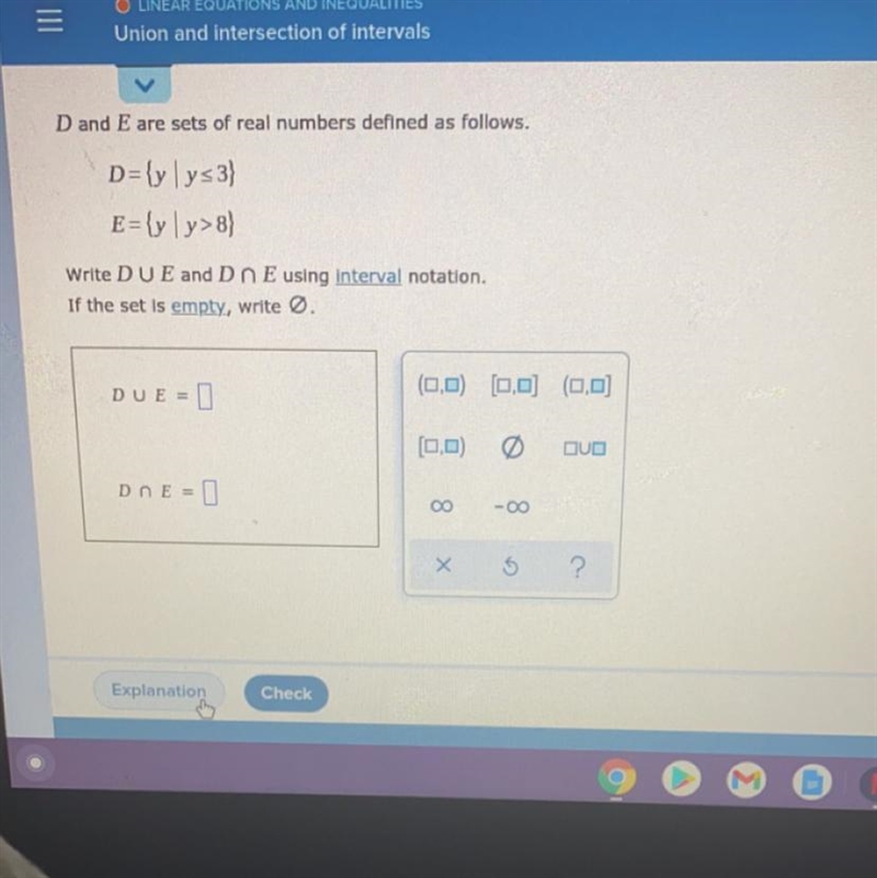 Please help me only if you really know union and intersection of intervals.-example-1