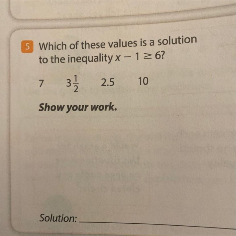 How to solve this problem. Does a given value for x make the inequality true or false-example-1