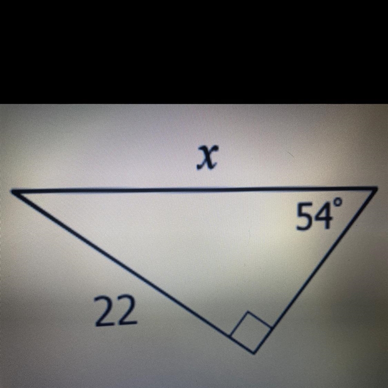 Use the angle and the given side to solve for the value of x. Round to the nearest-example-1