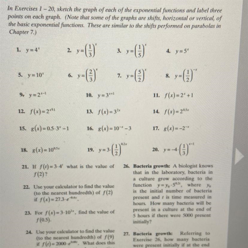 Question 1.Y=4^xSketch the graph of each of the exponential functions and label three-example-1