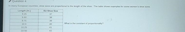 In many European stores ,shoe sizes are proportional to the length of the shoe. The-example-1