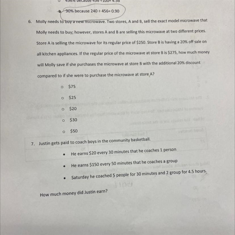 Can somebody help me with 6 and 7 and show the work for it? thank you-example-1