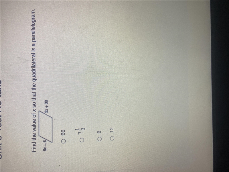 Find the value of x so that the quadrilateral is a parallelogram.-example-1