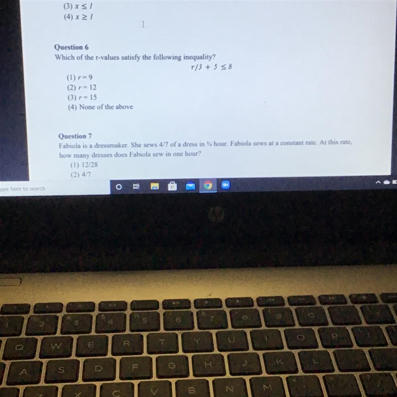 Question 6Which of the r-values satisfy the following inequality?(2) - 12(4) None-example-1