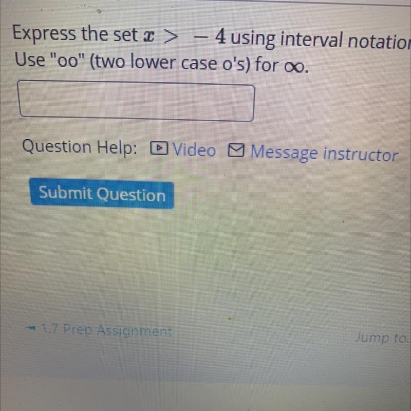 Express the set x < -1 using interval notation.Use "oo" (two lower case-example-1