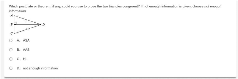 Which postulate or theorem, if any, could you use to prove the two triangles congruent-example-1