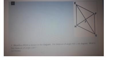 Rhombus EfGH is shown in the diagram the measure of angle HEF =64 degrees. What is-example-1