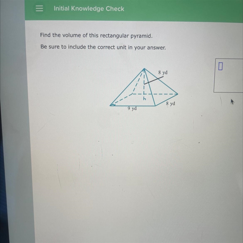 Find the volume of a rectangular pyramid-example-1