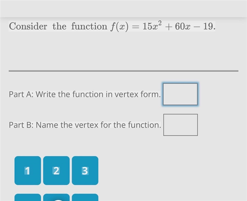 Consider the function f(x) = 15x² + 60x - 19.-example-1