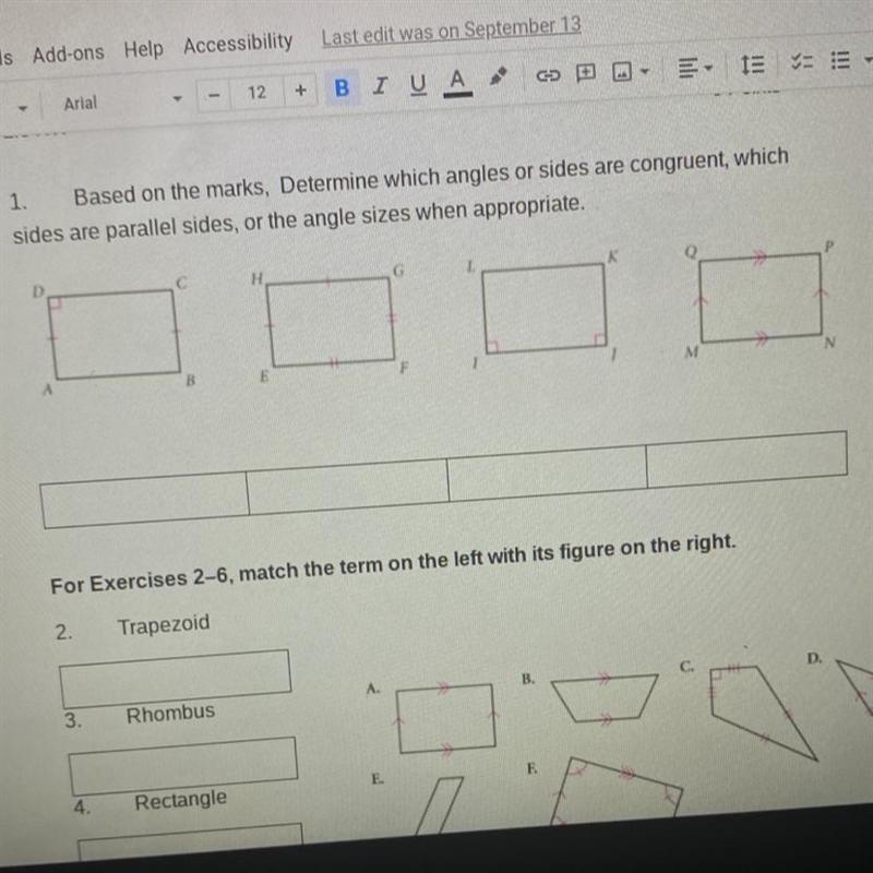 Based on the Marks, determine which angles or sides are congruent which sides are-example-1