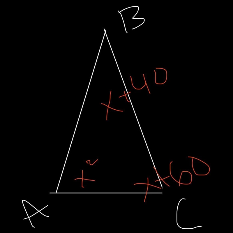 If three angles in a triangle are a -x^2, b-x+40, and c-x+60, what is angle c?-example-1