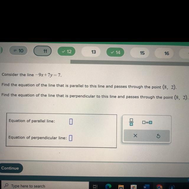 Consider the line -9x + 7y = 7-example-1