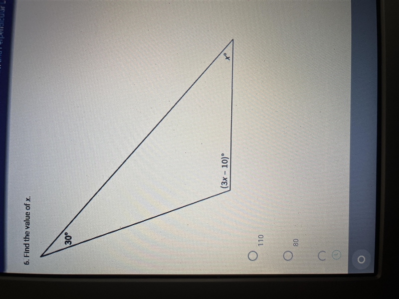 Find the value of xOptions are 110, 80, 35, 40-example-1