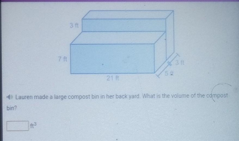 Lauren made a large compost bin in her back yard. What is the volume of the compostbin-example-1