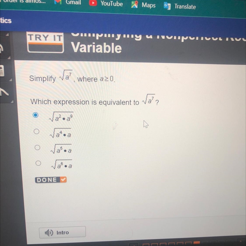 Which expression is equivalent to a^7-example-1