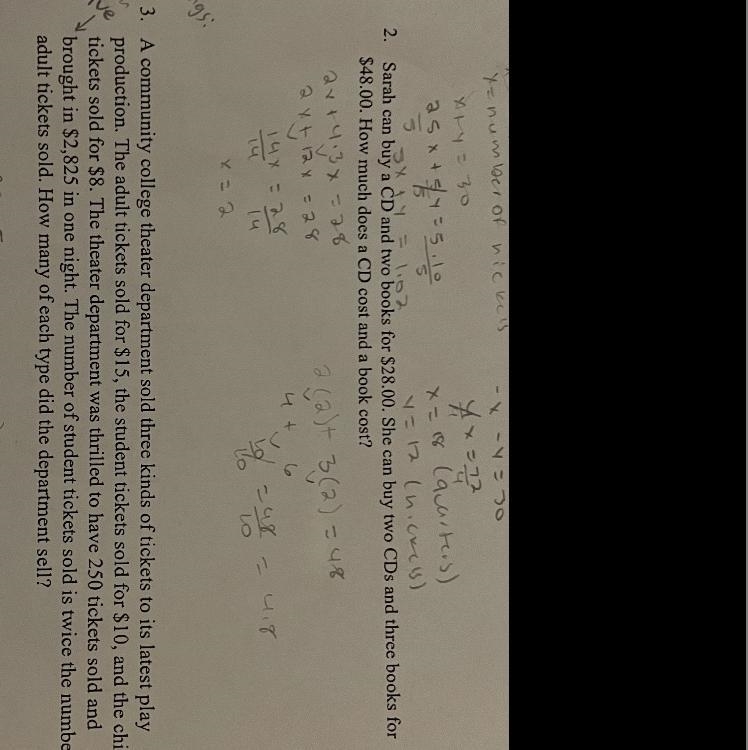 Help solving question two. Please ignore my work. I wasn’t sure how to do it.-example-1