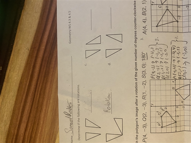 Determine if the following are rotations-example-1