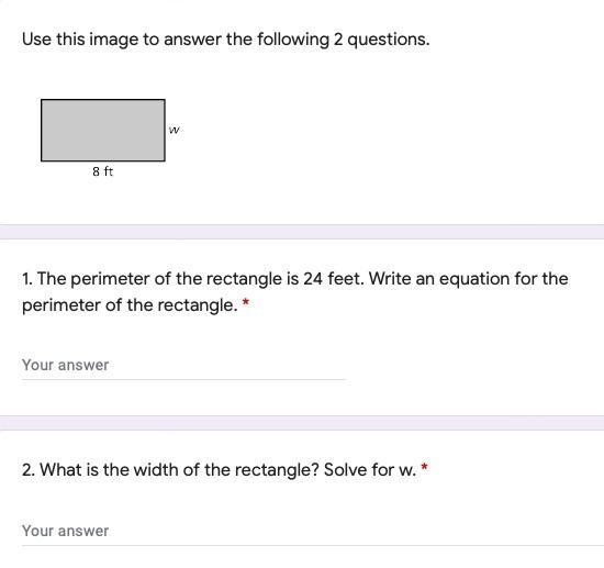 The perimeter of the rectangle is 24 feet. Write an equation for the perimeter of-example-1