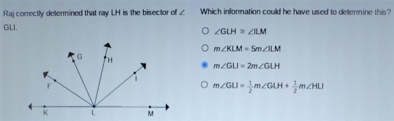 Which information could he have used to determine this? O GLH = ILM O m KLM = 5m ILMO-example-1