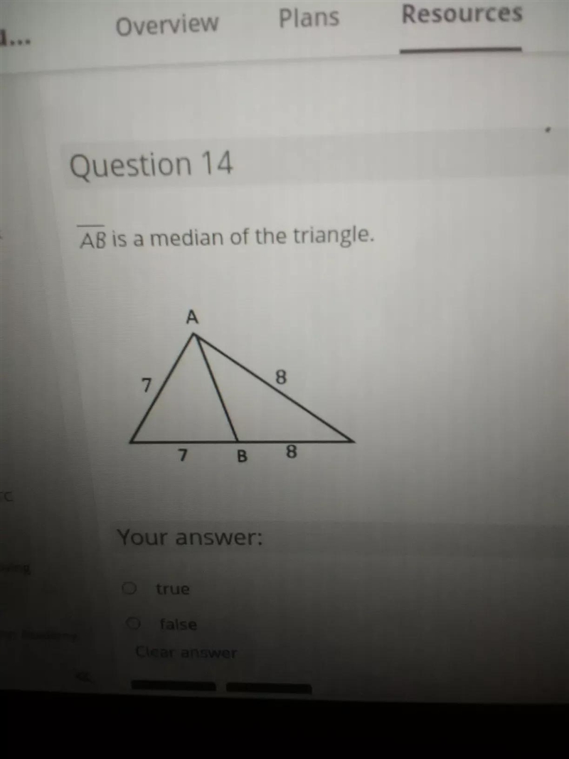 AB is a median of a triangle true or false-example-1