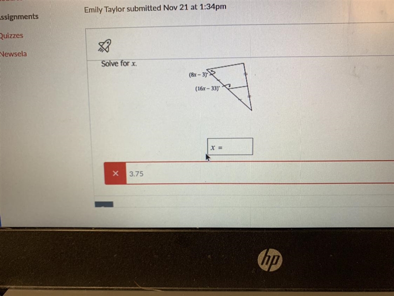 Solve for x. Triangle stuff-example-1