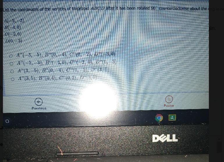 List the coordinates coordinates of vertices of trapezoid ABCD after it has been rotated-example-1