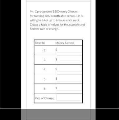 Mr. Ophaug earns $100 every 2 hours for tutoring kids in math after school. He is-example-1
