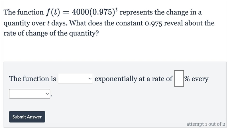 What does the constant 0.975 reveal about the rate of change of the quantity?-example-1