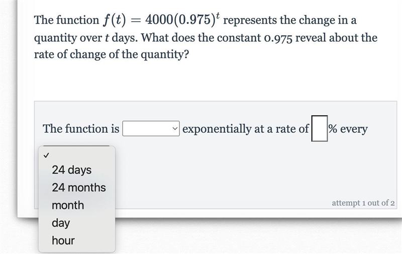 What does the constant 0.975 reveal about the rate of change of the quantity?-example-3