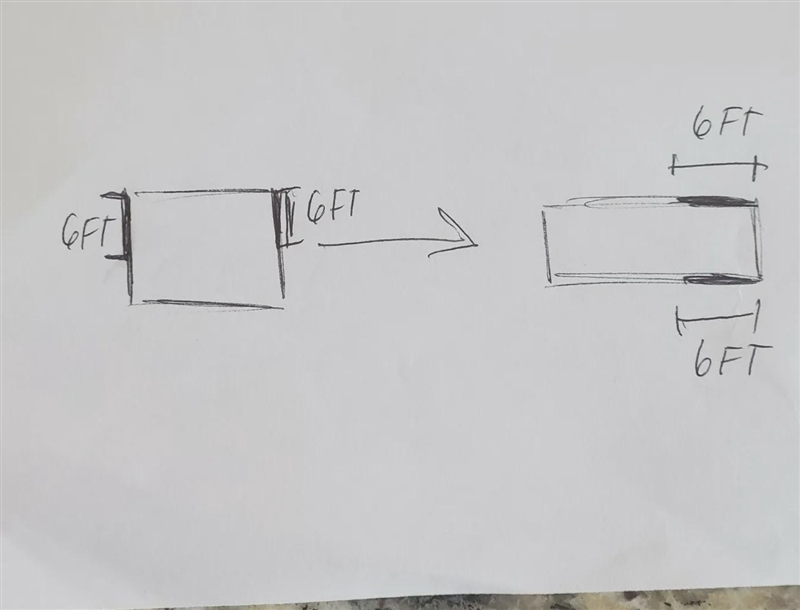 Ezra has a square brick patio. He wants to reduce the width by 6 feet and increase-example-1