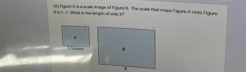 Figure A is a scale image of figure B. The scale that maps figure A onto figure B-example-1