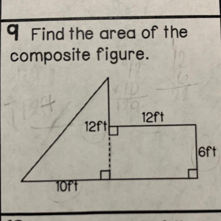 Find the area of the composite figure.-example-1