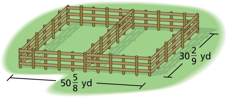 Fencing costs $25.80 per yard. How much does it cost to enclose two adjacent rectangular-example-1