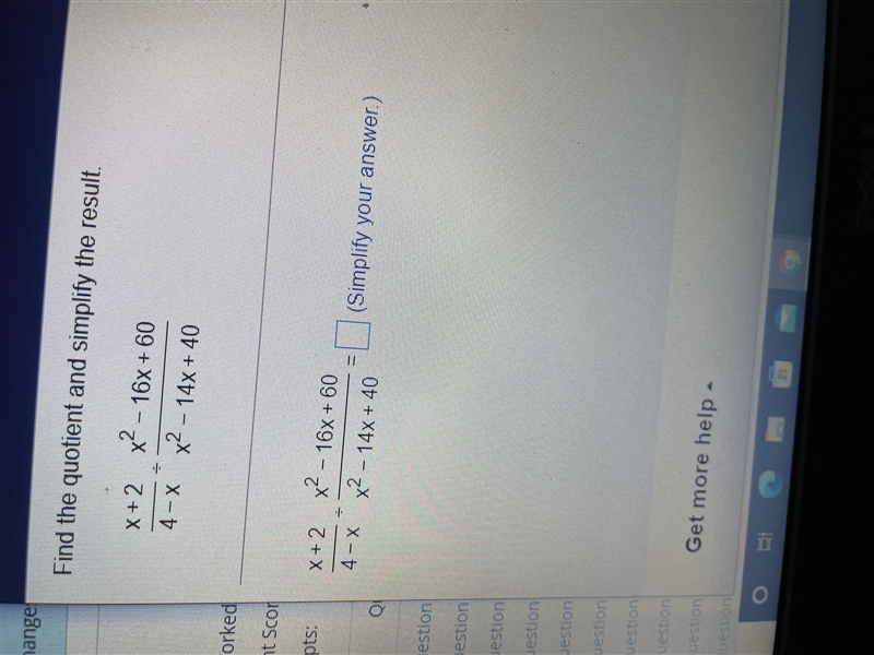 Find the quotient and simplify-example-1