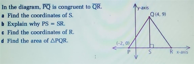 Can you help me, please?I have to find the coordinates of S, explain why PS=SR, find-example-1